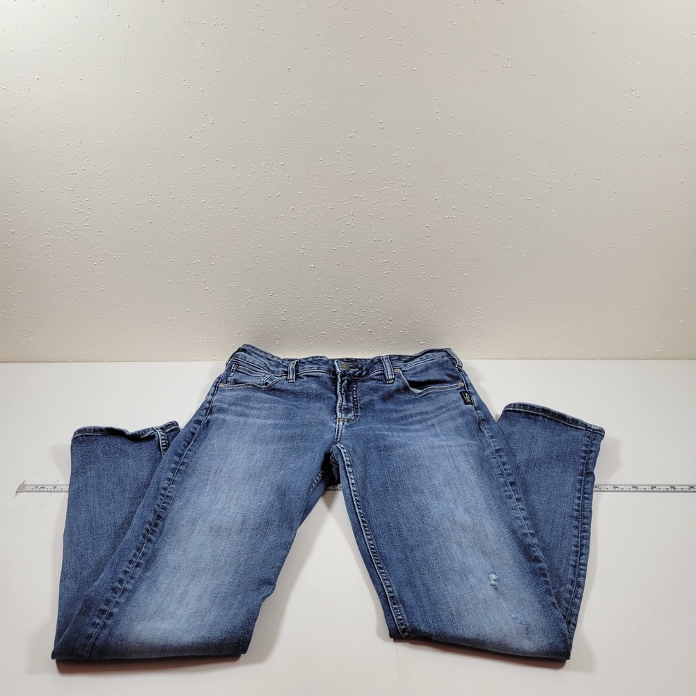 Silver Jeans Avery Slim Womens W32 L28.5 Blue Excellent High Rise Medium Wash